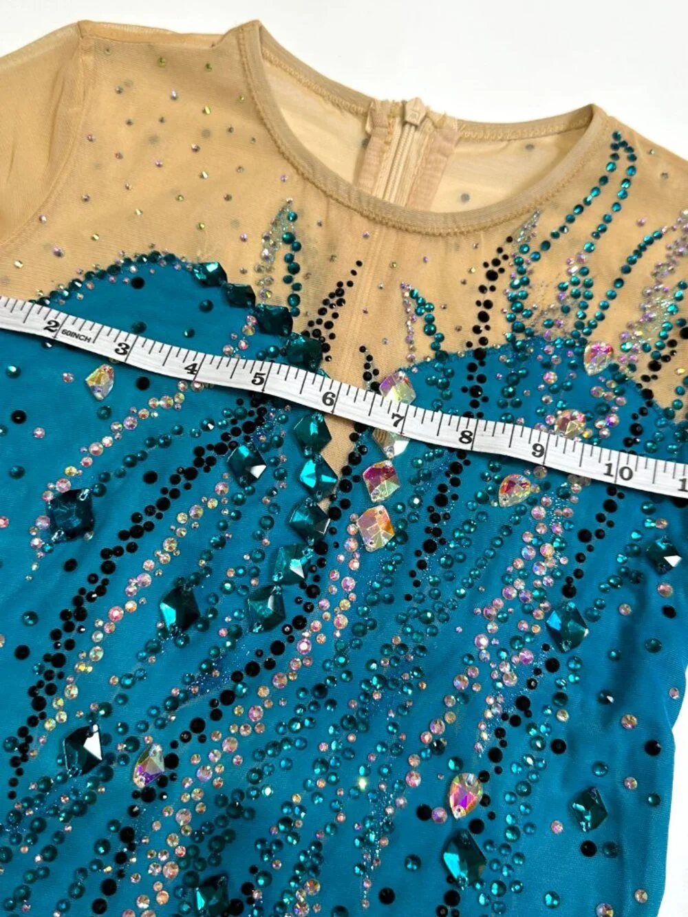 New Deep green Crystal Figure Skating Dress Girl 10 (6~8T)